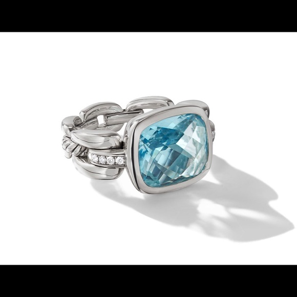 David Yurman Wellesley Blue Topaz Ring - Picture 1 of 4